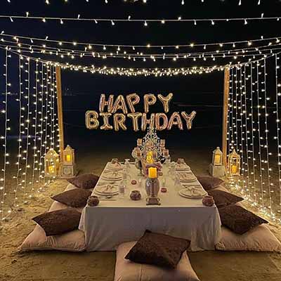 Birthday Decoration for Rooftop at Night