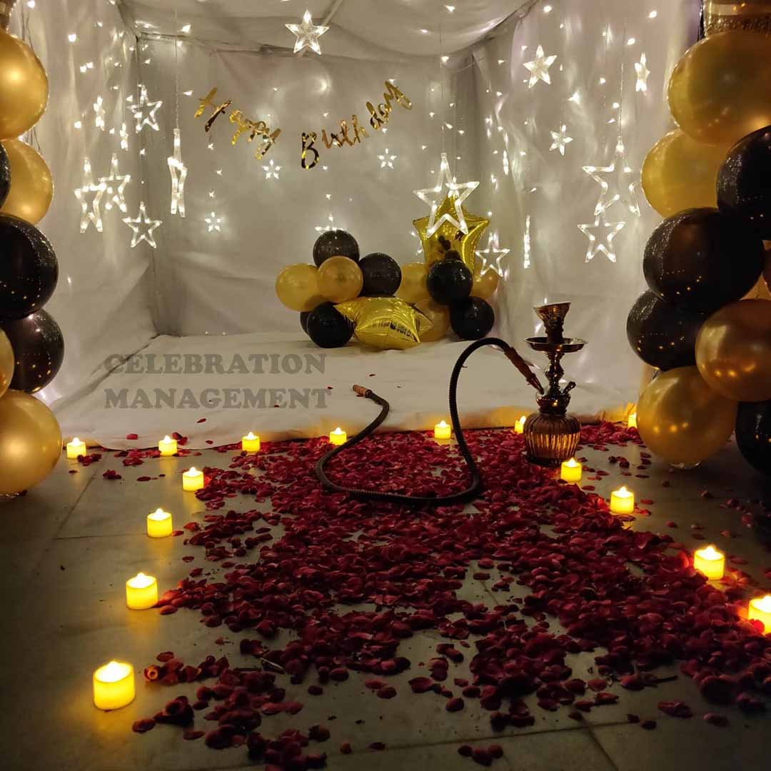 Golden Square Cabana Decoration on Terrace 