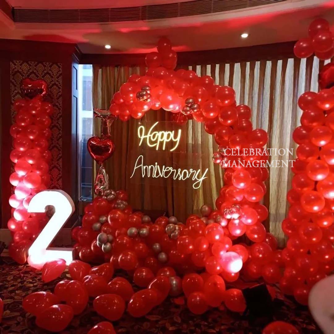 Romantic Red Anniversary Ring Decor