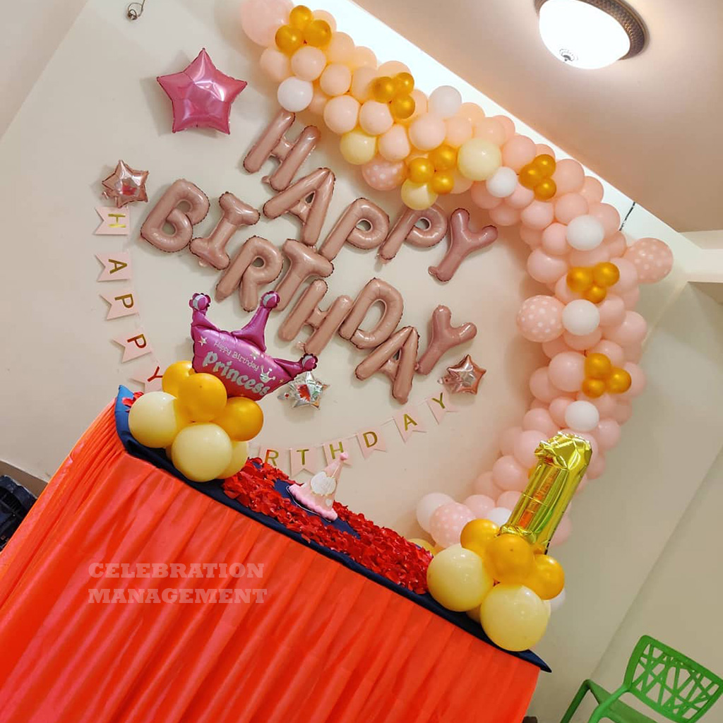 First Princess Birthday Pastel Balloon Decoration 